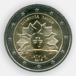 Восходящие солнце 2 евро 2019 Латвия