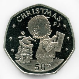 Рождество 50 пенсов 1989 Гибралтар (сост. Proof)
