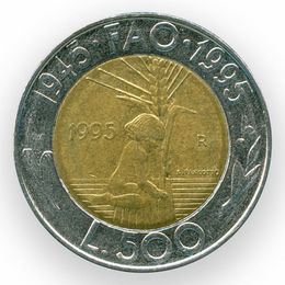 ФАО 500 лир 1995 Сан-Марино (сост. XFine)