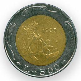 Шестнадцать веков истории 500 лир 1989 Сан-Марино (сост. XFine)