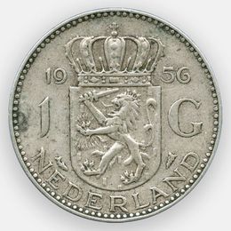 1 гульден 1956 Нидерланды (Серебро 0,720 6,50 гр)