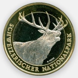 Олень 10 франков 2009 Швейцария 