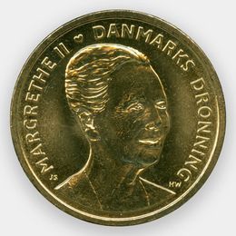 Королева Маргрет II 20 крон 2015 Дания (сост. UNC)