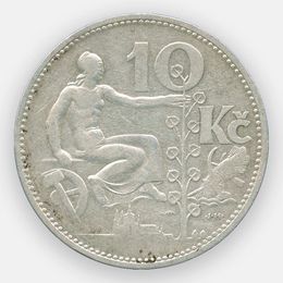 10 крон 1930 Чехословакия (Серебро 0,700 10,00 гр)