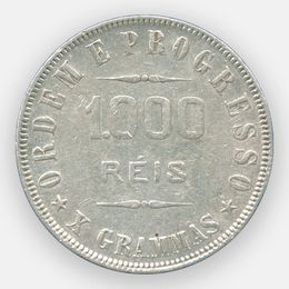 1000 рейсов 1909 Бразилия (Серебро 0,900 10,00 гр)