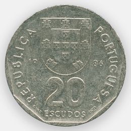 20 эскудо 1986-2001 Португалия (сост. Very Fine)