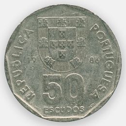 50 эскудо 1986-2001 Португалия (сост. Very Fine)