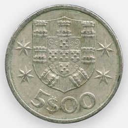 5 эскудо 1963-1986 Португалия (сост. Very Fine)