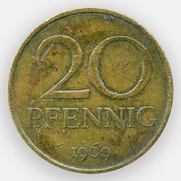 20 пфеннигов 1969-1990 Германия (ГДР) (сост. Very Fine)