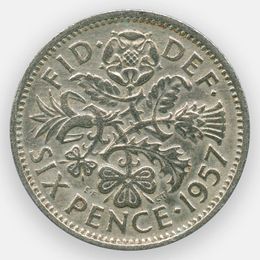 6 пенсов 1954-1970 Великобритания (сост. Very Fine)