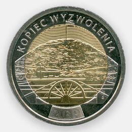 Курган освобождения 5 злотых 2019 Польша (сост. UNC)