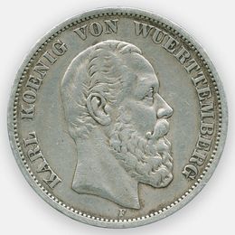 5 марок 1874 Германия (Вюртемберг)