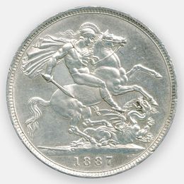 1 крона 1887 Великобритания (Серебро 0,925 28,28 гр) (сост. XFine)