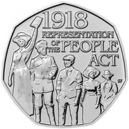 100-летие Акта о народном представительстве 50 пенсов 2018 Великобритания