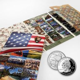 Альбом на 56 монет 25 центов 2010-2021 годов Национальные парки США