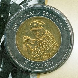 Дональд Брэдмен 5 долларов 1997 Австралия (сост. UNC)