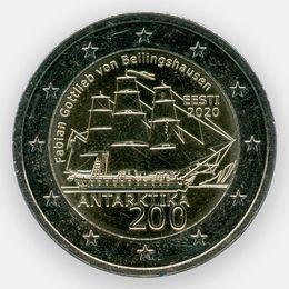 200 лет со дня открытия Антарктиды 2 евро 2020 Эстония