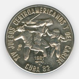 XIV игры Центральной Америки и Карибского бассейна - Три атлета 1 песо 1981 Куба (сост. UNC)