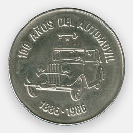 100 лет автомобилям 1 песо 1986 Куба (сост. UNC)