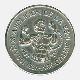 100 лет Отмене рабства 1 песо 1987 Куба (сост. UNC)