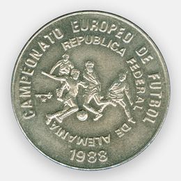 Чемпионат Европы по футболу ФРГ. Удар 1 песо 1988 Куба (сост. UNC)