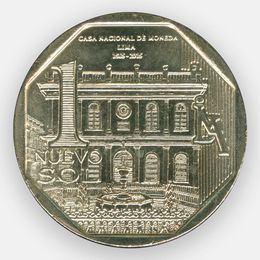 450 лет монетному двору 1 соль 2015 Перу (сост. UNC)