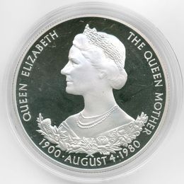 80 лет Королеве-матери 25 пенсов 1980 Гернси (proof)