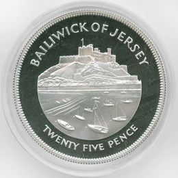 25 лет правления Королевы Елизаветы II 25 пенсов 1977 Джерси (proof)