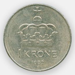 1 крона 1974-1991 Норвегия (сост. Very Fine)