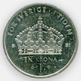 1 крона 2001-2012 Швеция (сост. XFine)