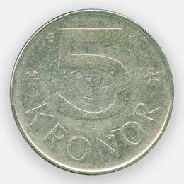 5 крон 1976-1992 Швеция (сост. Very Fine)