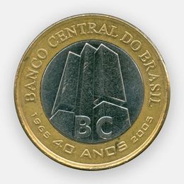 40 лет Центральному Банку 1 реал 2005 Бразилия (сост. Very Fine)