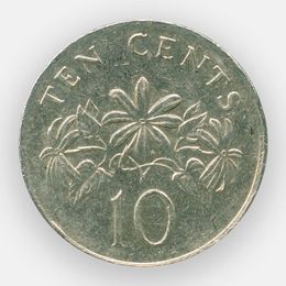 10 центов 1985-1991 Сингапур (сост. Very Fine)