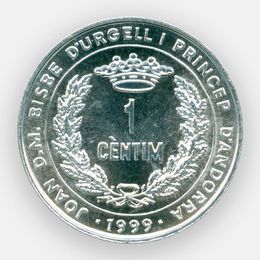 ФАО 1 сантим 1999 Андорра (сост. UNC)