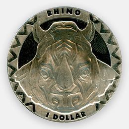 Носорог 1 доллар 2019​ Сьерра-Леоне (сост. brilliant UNC)