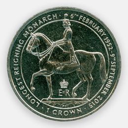 Елизавета II 1 крона 2015 Остров Мэн (сост. brilliant UNC)