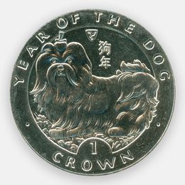 Год собаки 1 крона 1994 Остров Мэн (сост. brilliant UNC)