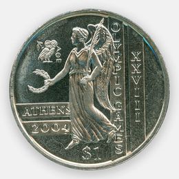 Игры в Афинах. Стрельба из лука 1 доллар 2003 Сьерра-Леоне (сост. brilliant UNC)