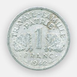 1 франк 1942-1944 Франция (Very Fine)