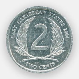 2 цента 2002-2011 Восточные Карибы (Very Fine)