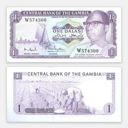 Банкнота 1 даласи 1971-1987 Гамбия (сост. UNC)