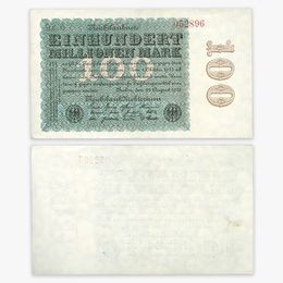 Банкнота 100000000 марок 1923 Германия (сост. XFine)