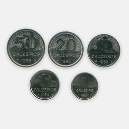 Набор 5 монет Бразилия 1985 (сост. UNC)