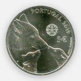 Иберийский волк 5 евро 2019 Португалия (сост. UNC)