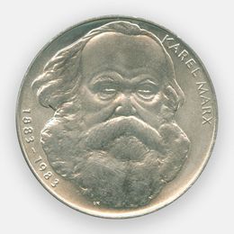 100 лет смерти Карла Маркса 100 крон 1983 Чехословакия (Серебро 0,500 9,00 гр) (сост. UNC)