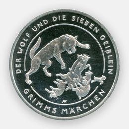 Волк и семеро козлят 20 евро 2020 Германия (Серебро 0,925 18,00 гр)