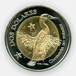 Местная фауна 2 доллара 2008 Галапагосские острова (сост. UNC)