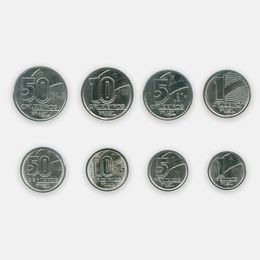 Набор монет Бразилии 1989-1991 (8 монет) (сост UNC)