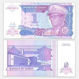 1 новый заир 1993 Заир (сост. UNC)