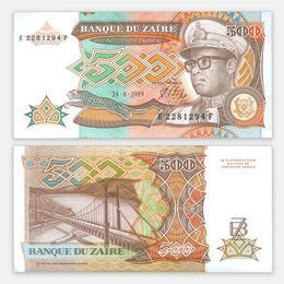 500 заир 1989 Заир (сост. about UNC)